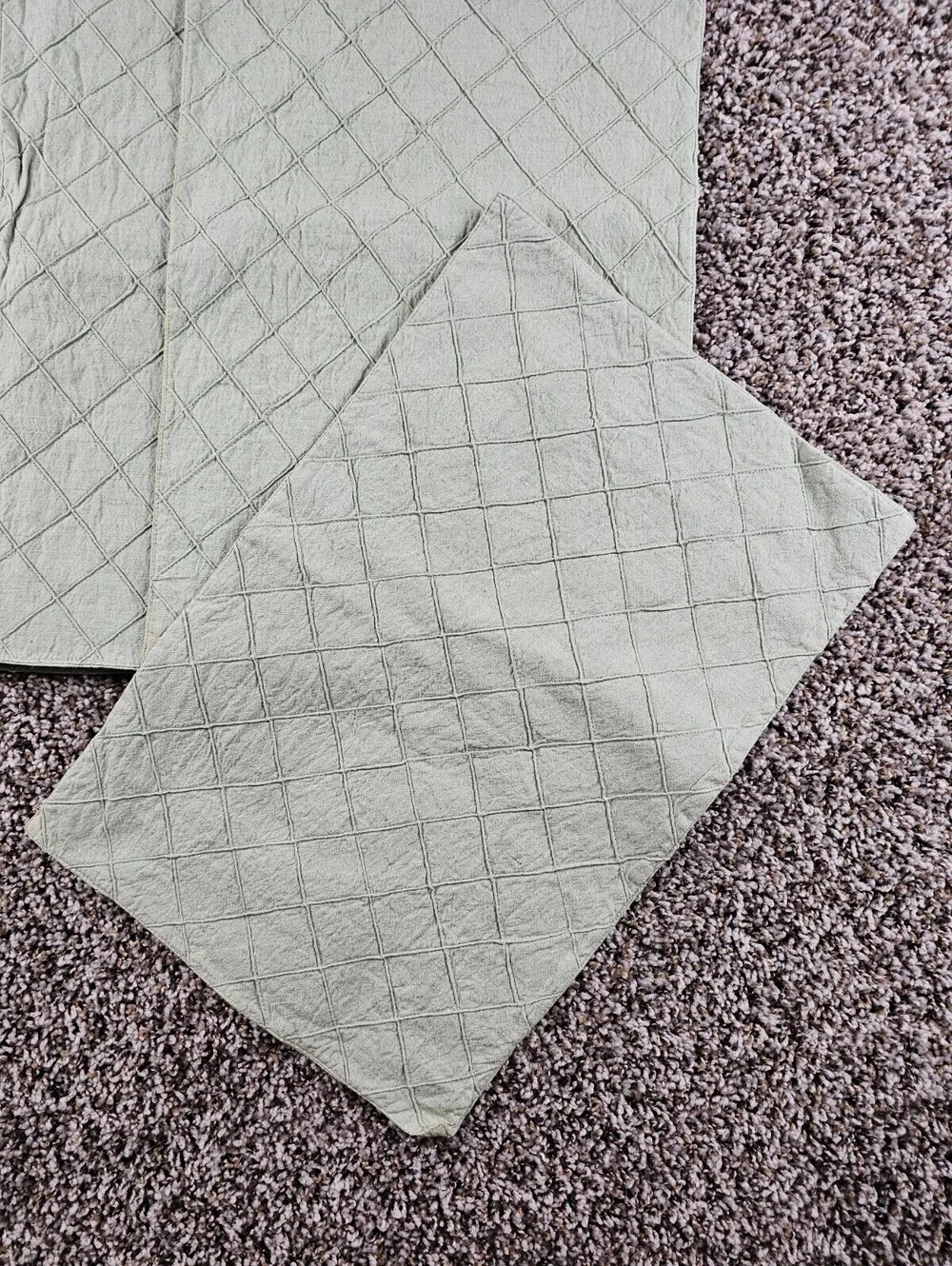 Set of 6 Vintage Placemats Quilted Sage Green Elegant by India Overseas